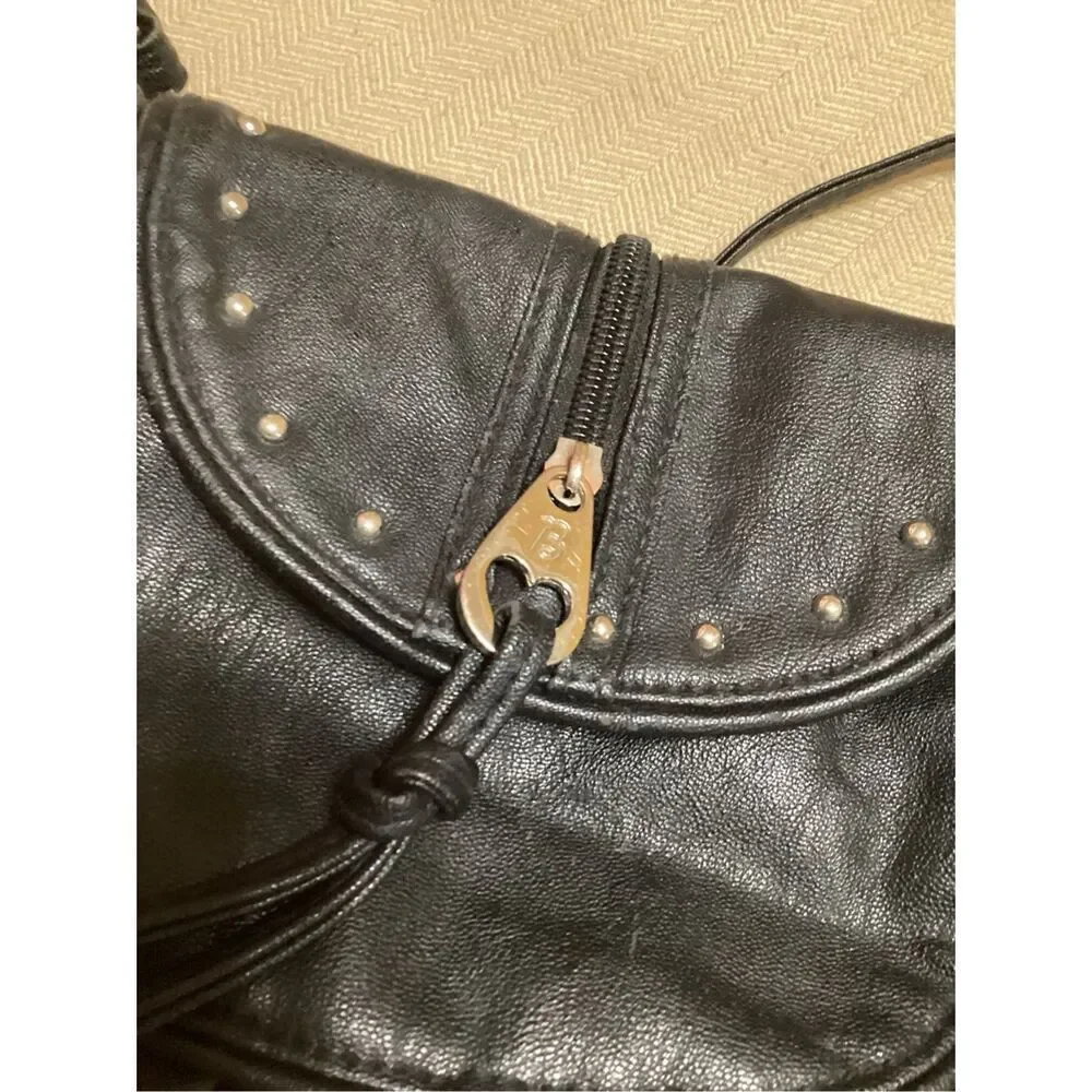 Betsy Johnson Moto Studded Shoulder Bag
